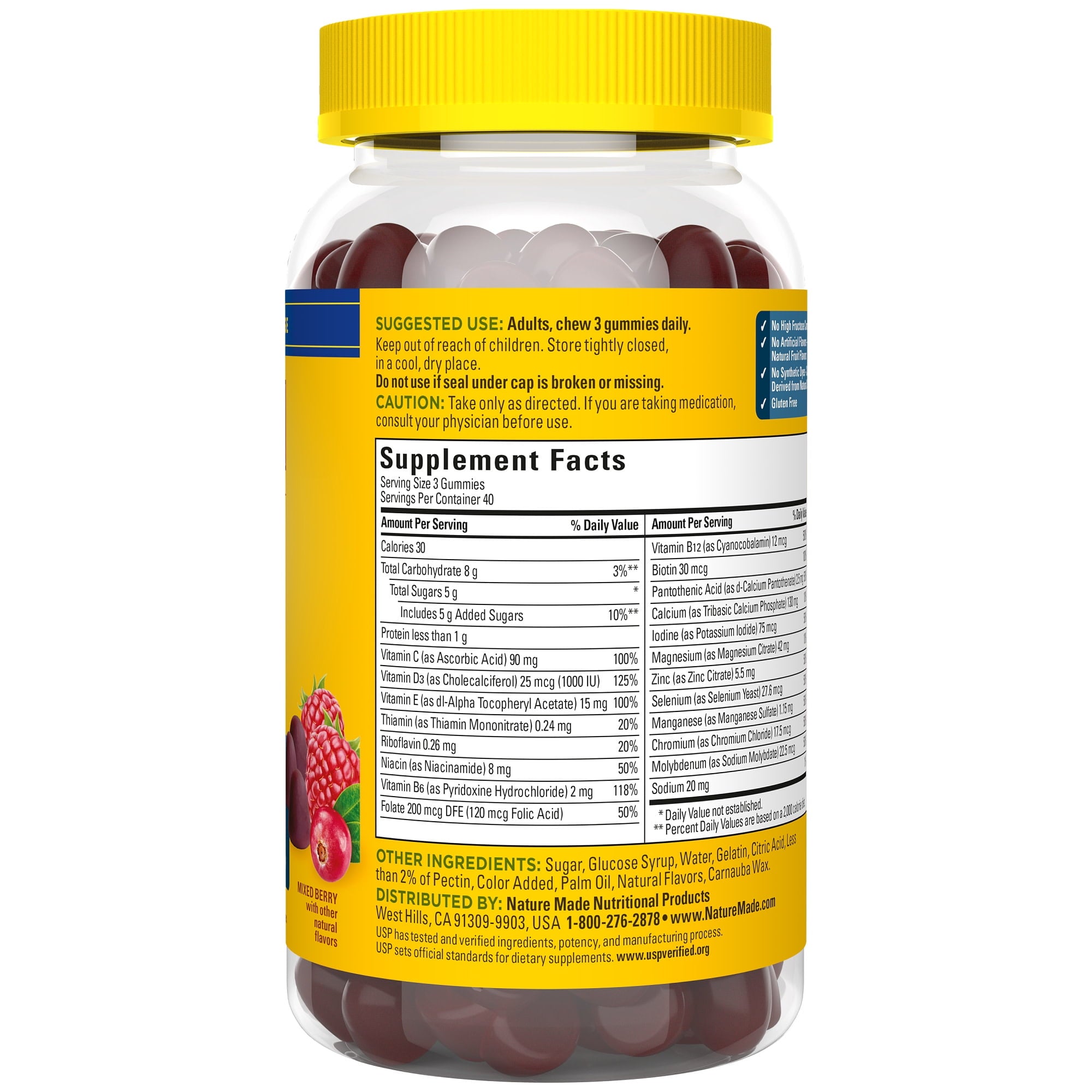 Nature Made Advanced Multivitamin Gummies For Men with Magnesium, Calcium & B Vitamins, 120 Ct to Support General Wellness for Men