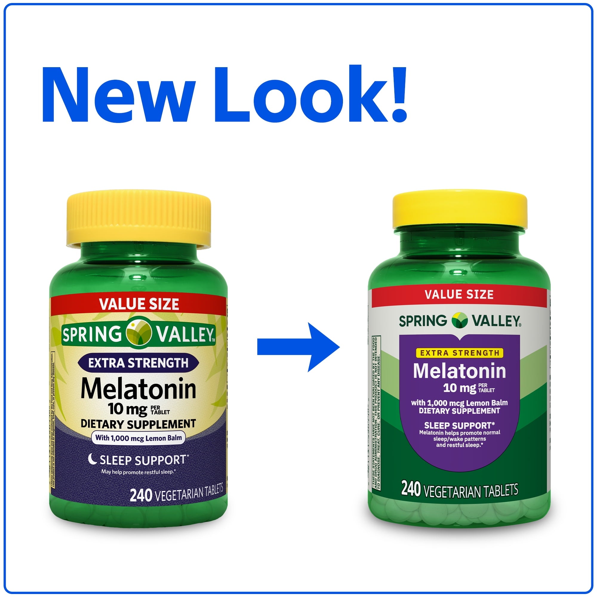 Spring Valley Extra Strength Melatonin Tablets Dietary Supplement Value Size, 10 mg, 240 Count