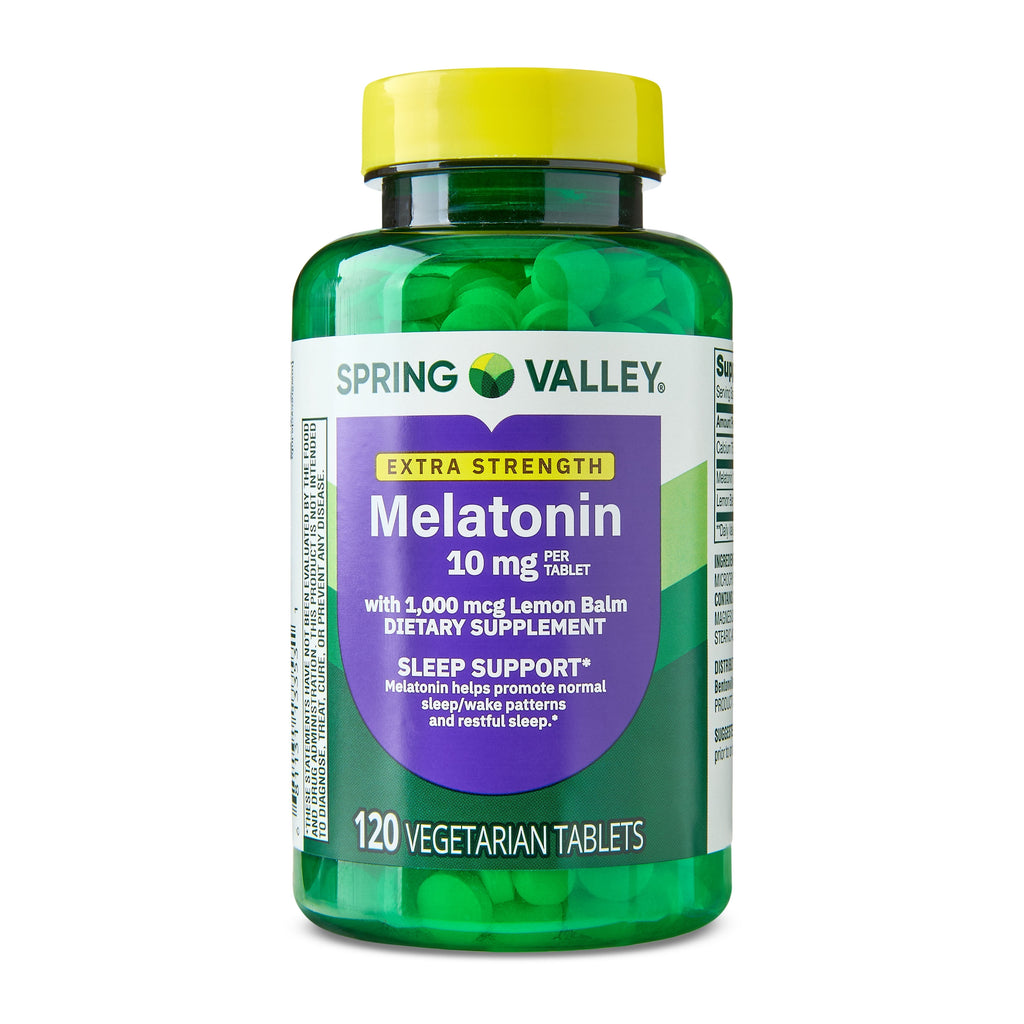 Spring Valley Extra Strength Melatonin Tablets Dietary Supplement Value Size, 10 mg, 240 Count