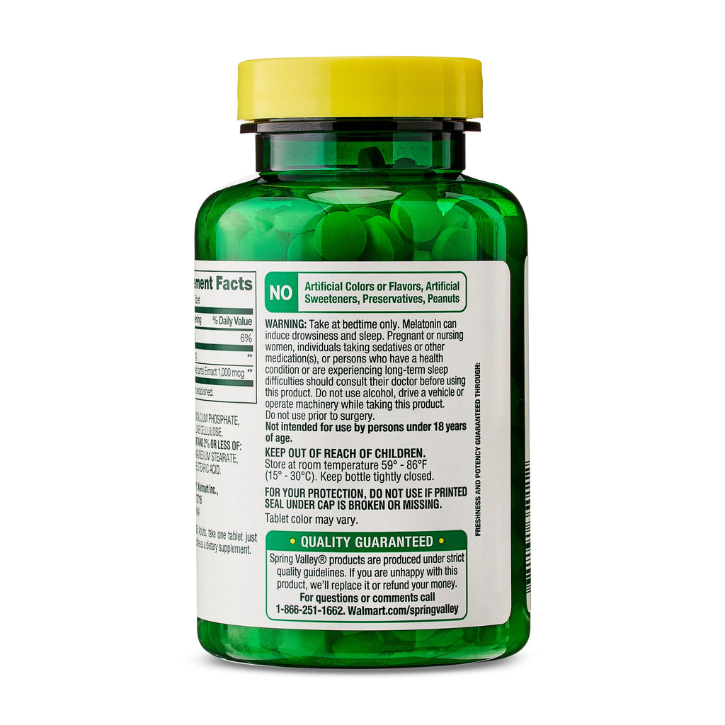 Spring Valley Extra Strength Melatonin Tablets Dietary Supplement Value Size, 10 mg, 240 Count